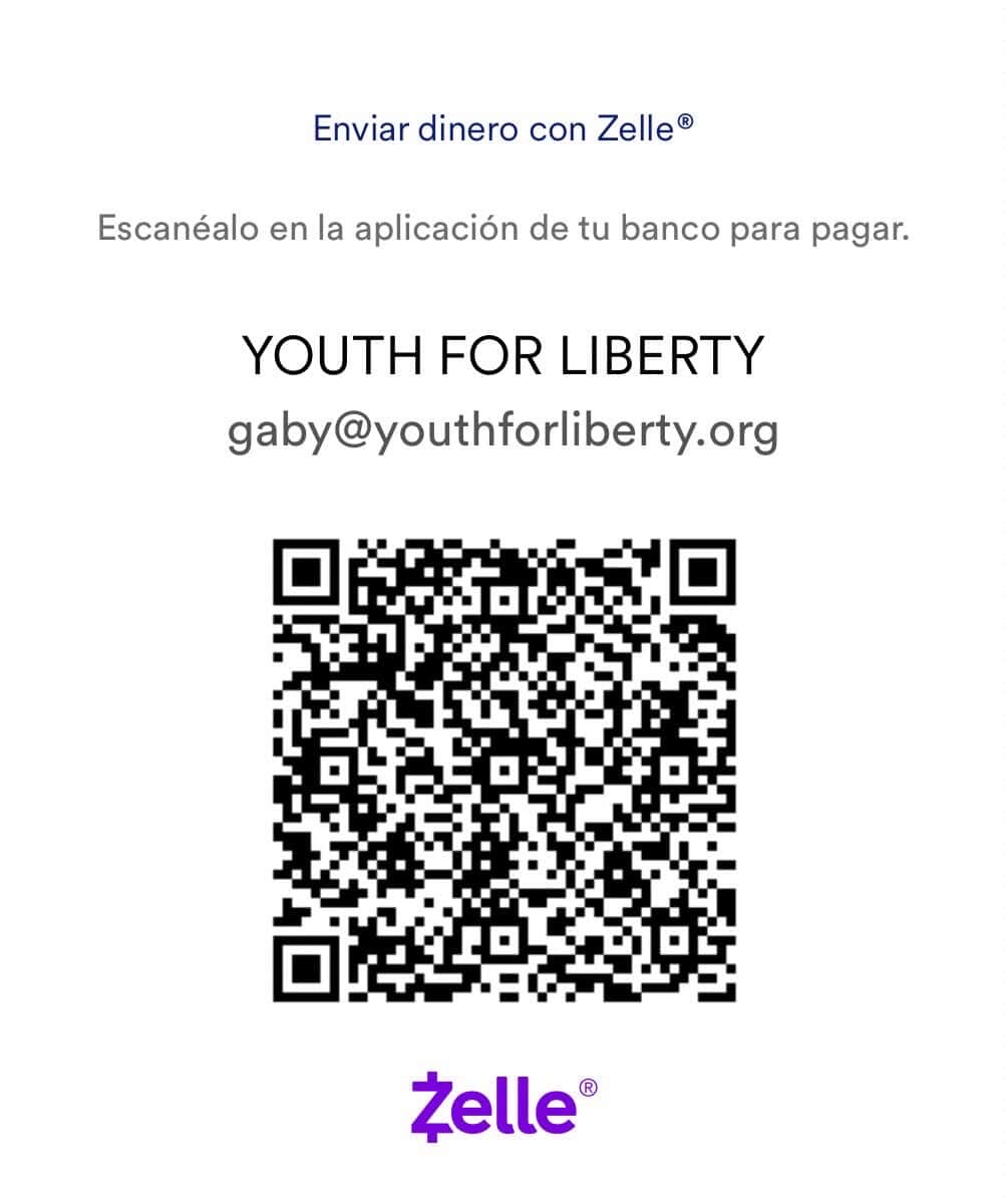 Youth For Liberty - Donate - Zelle - QR Code